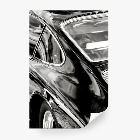 Fotomural detalle elegante de un coche clásico en blanco y negro – Pixers®