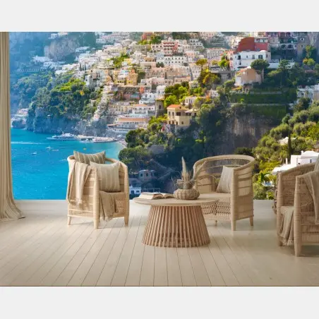 Fotomural panorama de Positano en la costa Amalfitana – Pixers®
