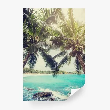 Fotomural paraíso de palmeras tropicales vintage – Pixers®