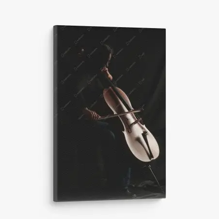 Cuadro en lienzo violonchelo en penumbra – Pixers®
