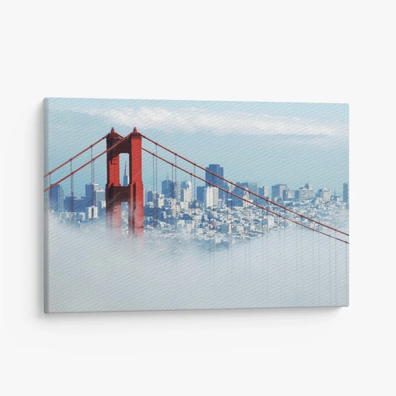 Cuadro en lienzo puente Golden Gate entre la niebla sobre San Francisco