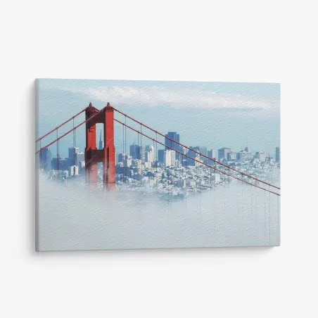 Cuadro en lienzo puente Golden Gate entre la niebla sobre San Francisco – Pixers®