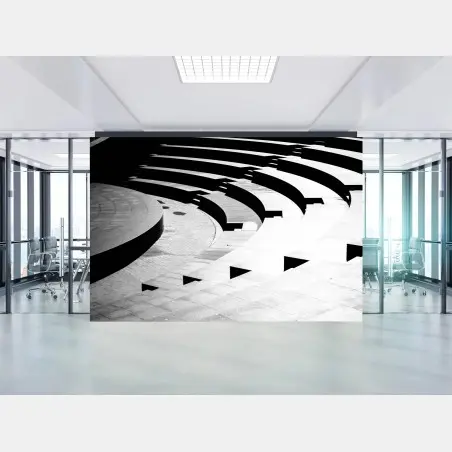 Fotomural composición geométrica en blanco y negro – Pixers®