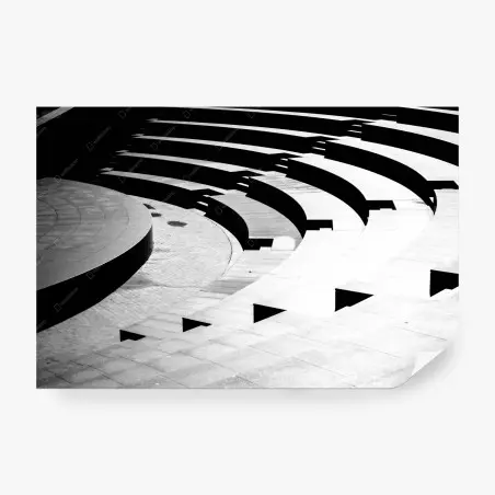 Fotomural composición geométrica en blanco y negro – Pixers®