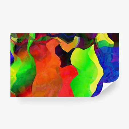 Fotomural arte abstracto geométrico en colores vibrantes – Pixers®