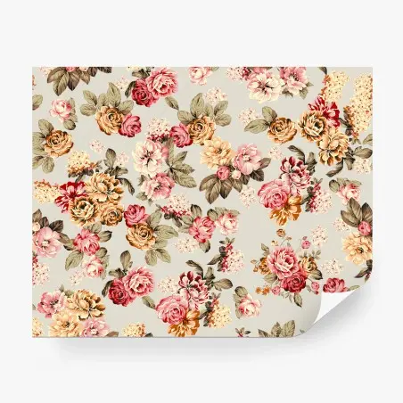 Fotomural diseño floral vintage en tonos pastel – Pixers®