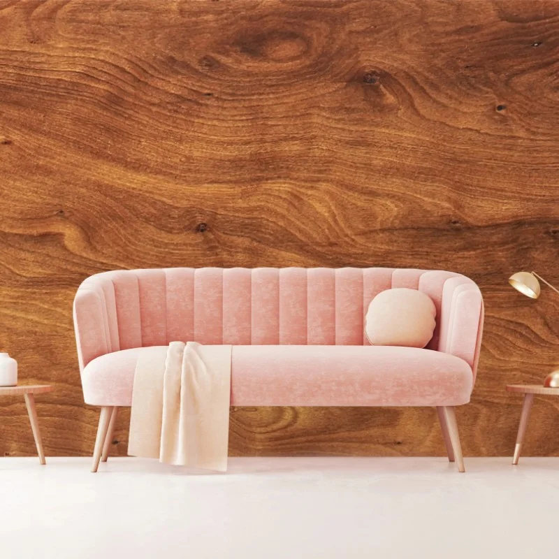 Fotomural textura de madera cálida con vetas naturales