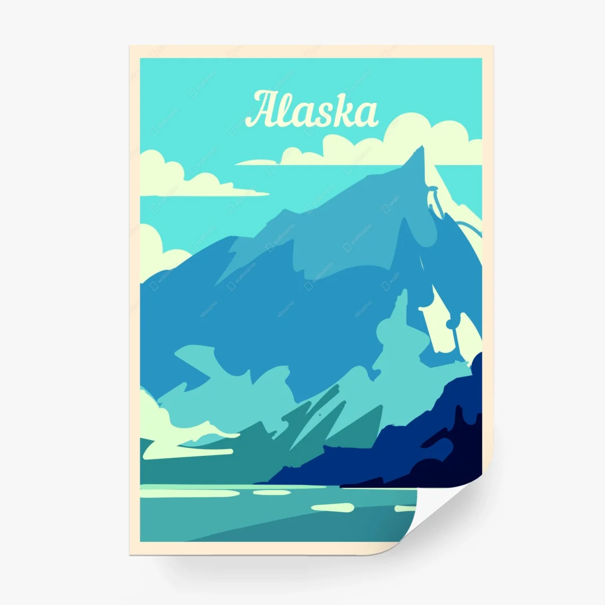 Fotomural poster retro de paisaje montañoso de Alaska – Pixers® Fotomural poster retro de paisaje montañoso de Alaska – Pixers®
