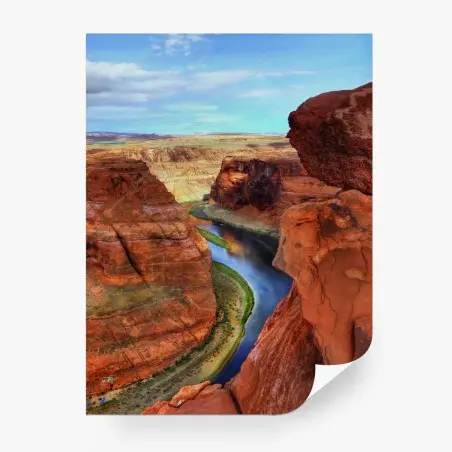 Fotomural meandro majestuoso del cañón en colores vibrantes – Pixers®