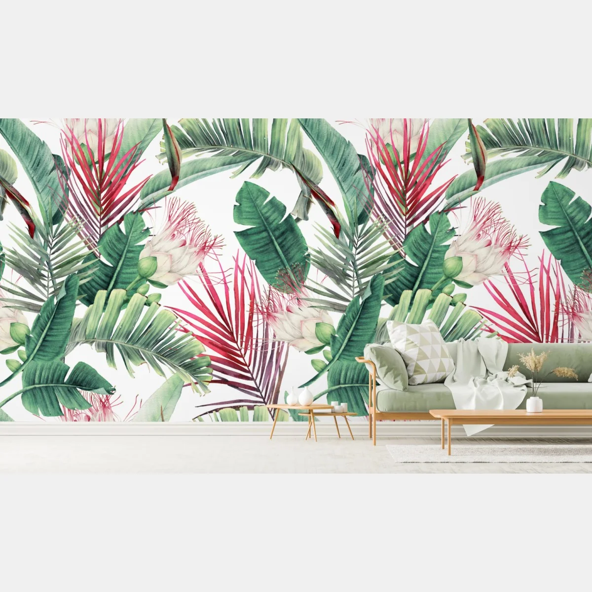 Fotomural motivo tropical en acuarela con hojas y flores – Pixers® Fotomural motivo tropical en acuarela con hojas y flores – Pixers®
