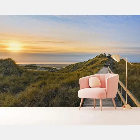 Fotomural pasarela hacia el mar en Amrum – Pixers®