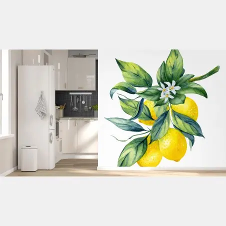 Fotomural ramo de limones en acuarela – Pixers®