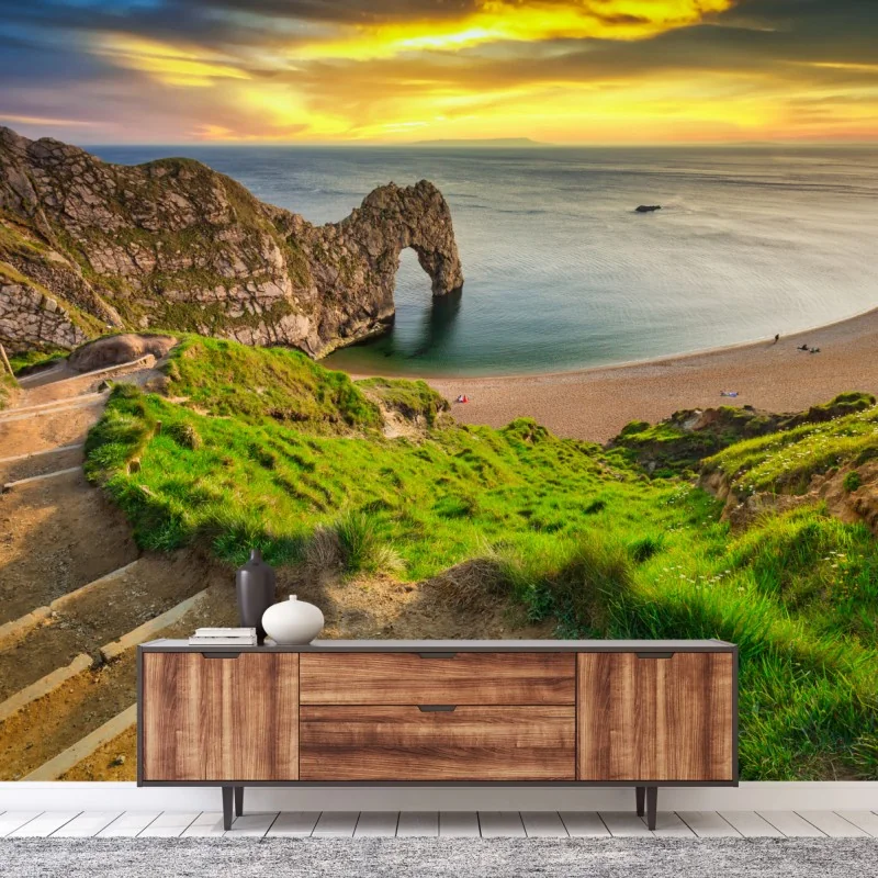 Fotomural puesta de sol en Durdle Door, Costa Jurásica