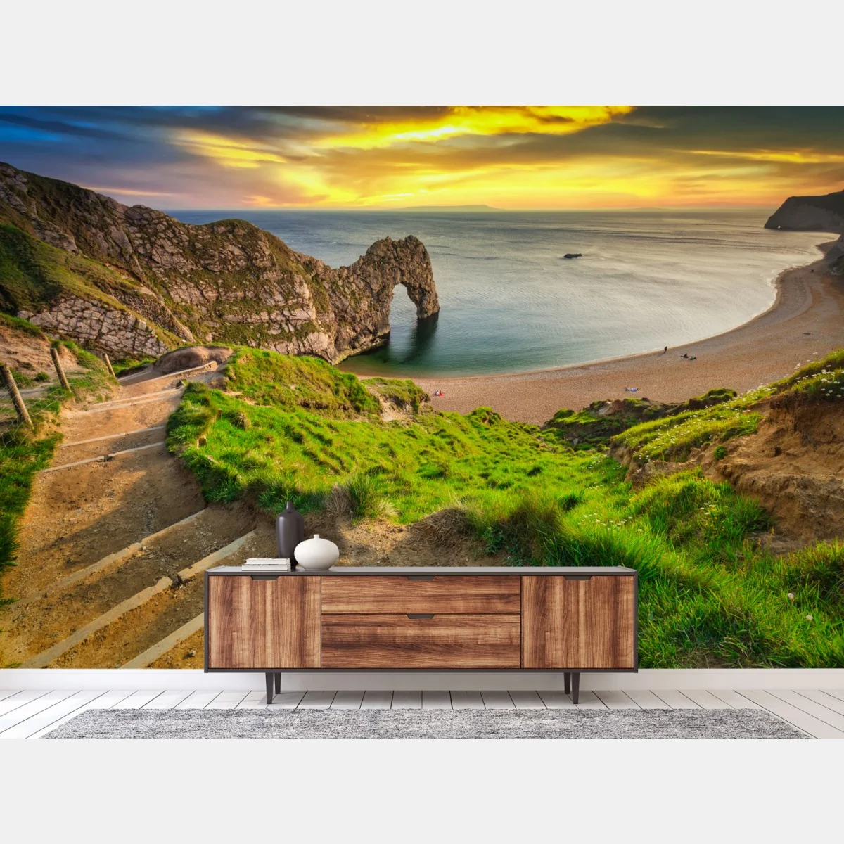 Fotomural puesta de sol en Durdle Door, Costa Jurásica – Pixers® Fotomural puesta de sol en Durdle Door, Costa Jurásica – Pixers®
