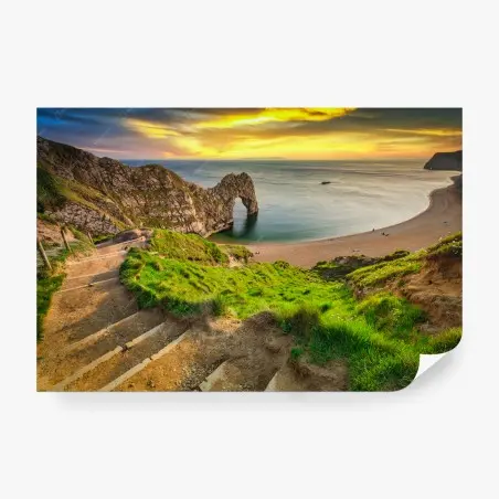 Fotomural puesta de sol en Durdle Door, Costa Jurásica – Pixers®