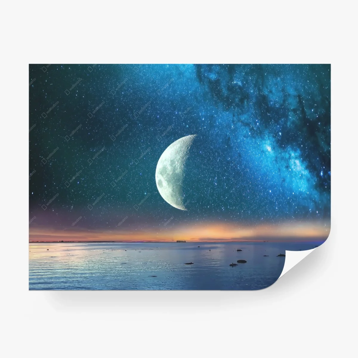 Fotomural paisaje lunar sobre el mar estrellado – Pixers® Fotomural paisaje lunar sobre el mar estrellado – Pixers®