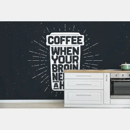 Fotomural abrazo de café para el cerebro — diseño tipográfico retro – Pixers®