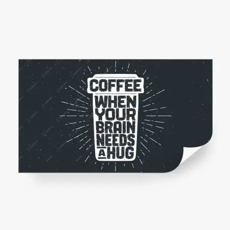 Fotomural abrazo de café para el cerebro — diseño tipográfico retro – Pixers®