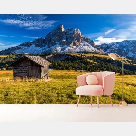 Fotomural vista de Peitlerkofel en Passo delle Erbe, Dolomitas – Pixers®