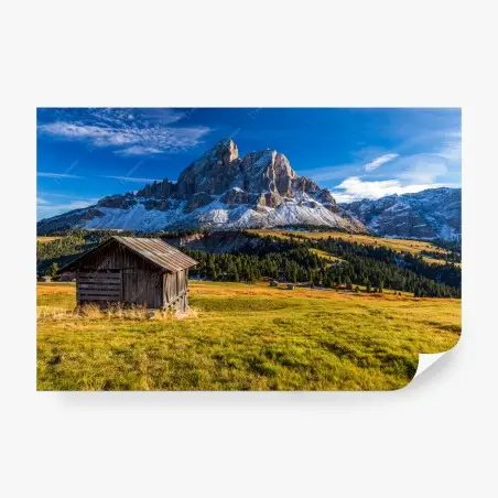 Fotomural vista de Peitlerkofel en Passo delle Erbe, Dolomitas – Pixers®