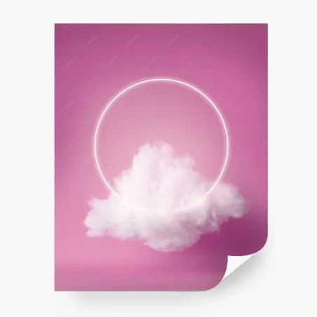 Fotomural halo de nube flotante sobre fondo rosa – Pixers®
