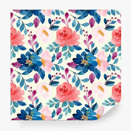 Fotomural patrón floral en acuarela tonos vibrantes – Pixers®