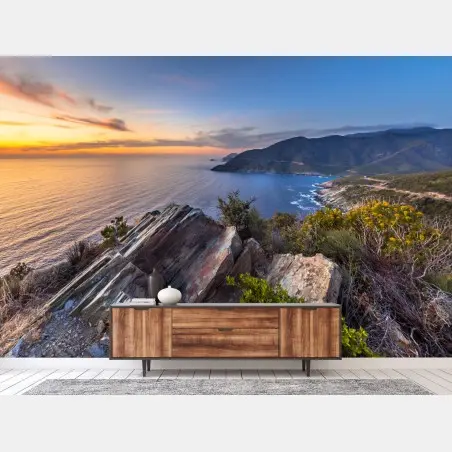 Fotomural amanecer en Cap Corse, Córcega – Pixers®