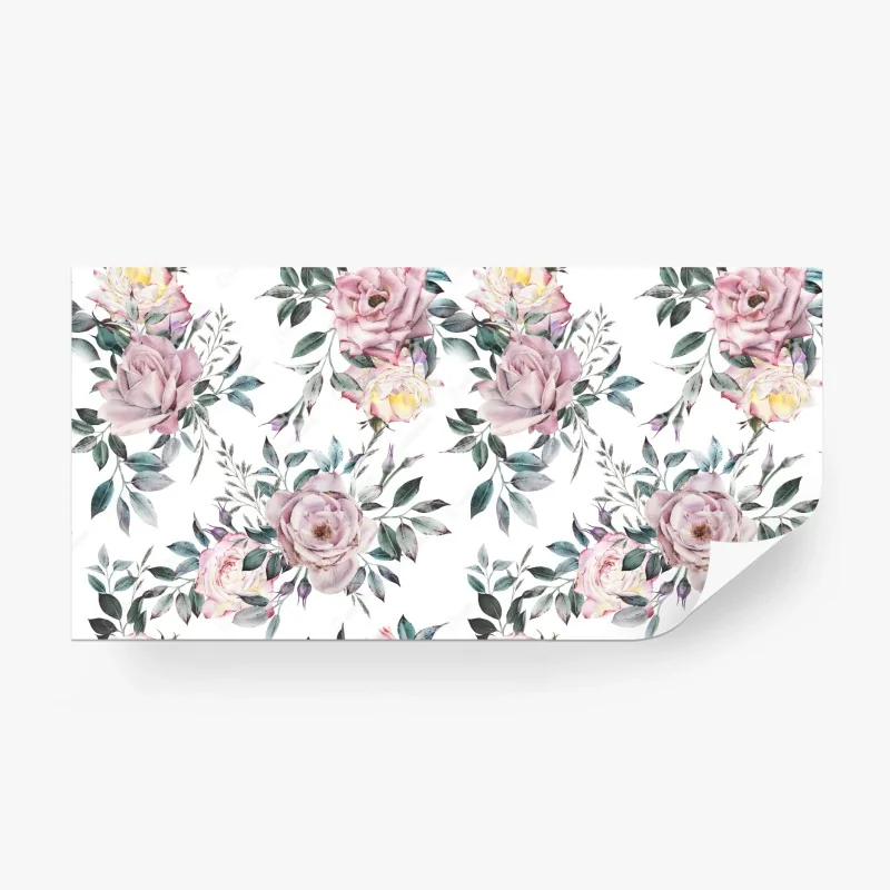 Fotomural estampado floral en acuarela tonos pastel