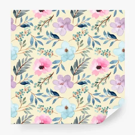 Fotomural patrón floral acuarelado en tonos pastel – Pixers®