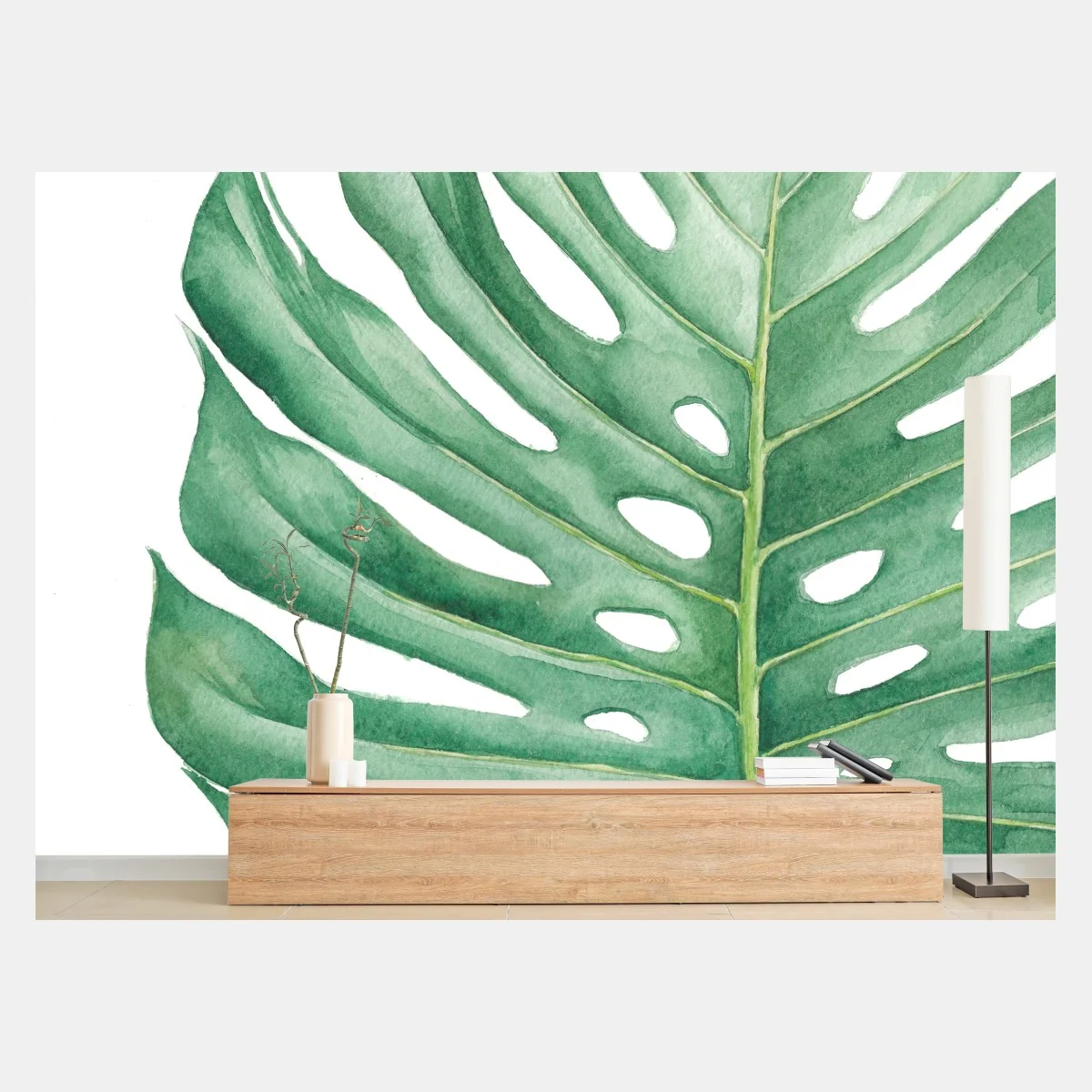 Fotomural hoja de monstera en acuarela – Pixers® Fotomural hoja de monstera en acuarela – Pixers®