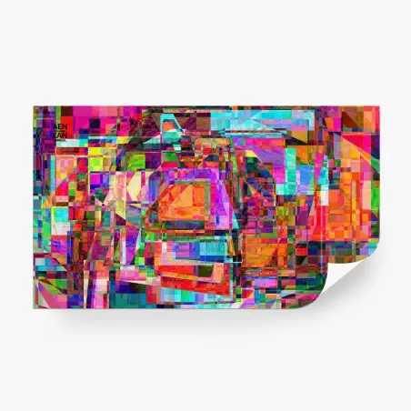 Fotomural explosión geométrica de colores vibrantes – Pixers®