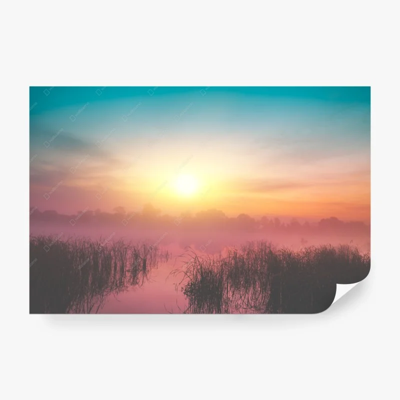 Fotomural amanecer místico sobre el lago