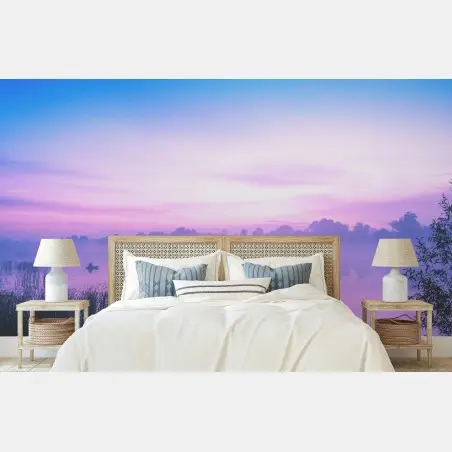 Fotomural amanecer místico sobre el lago – Pixers®