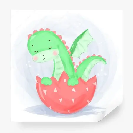 Fotomural dulce dragón bebé en huevo rosa – Pixers®
