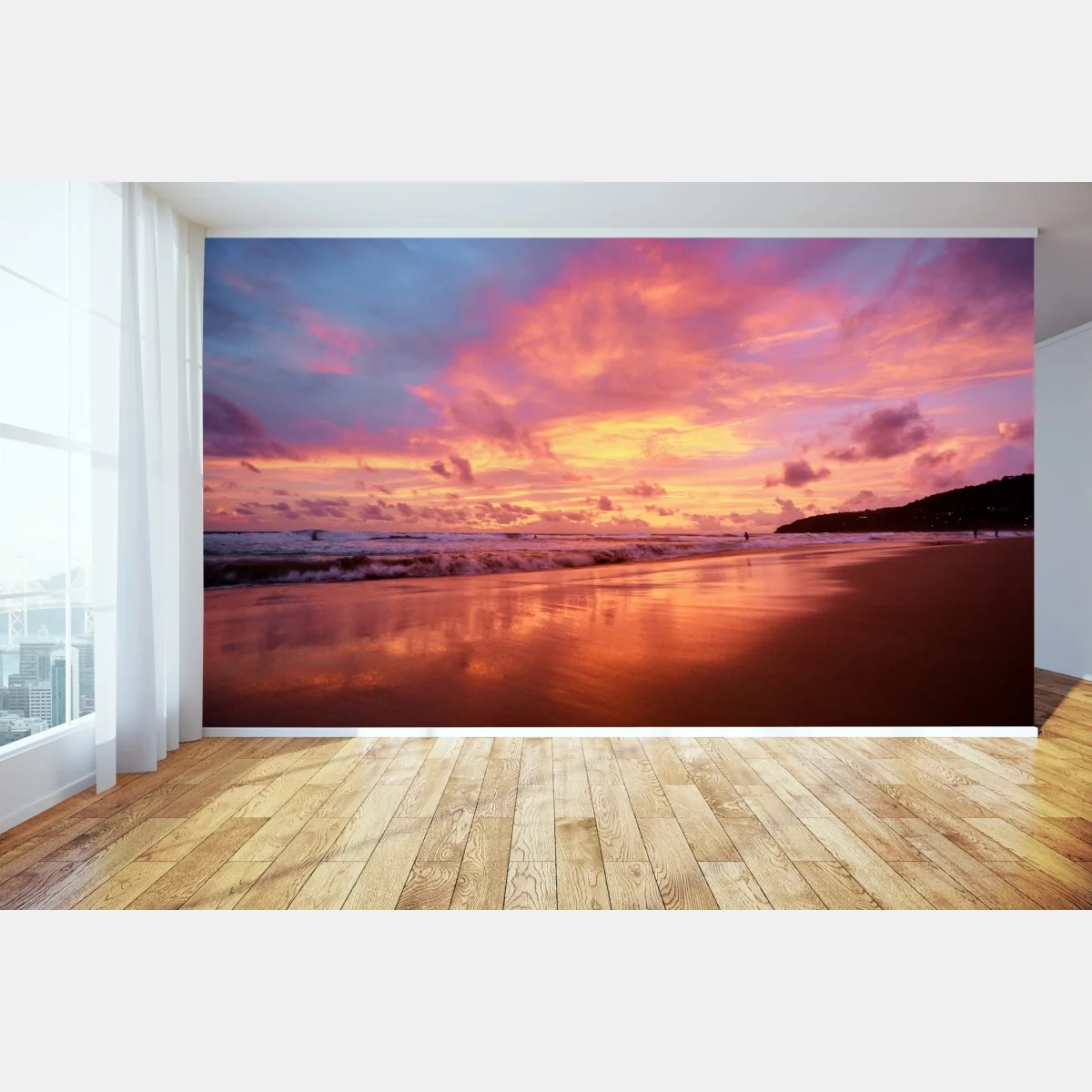 Fotomural atardecer rosa sobre la orilla – Pixers® Fotomural atardecer rosa sobre la orilla – Pixers®