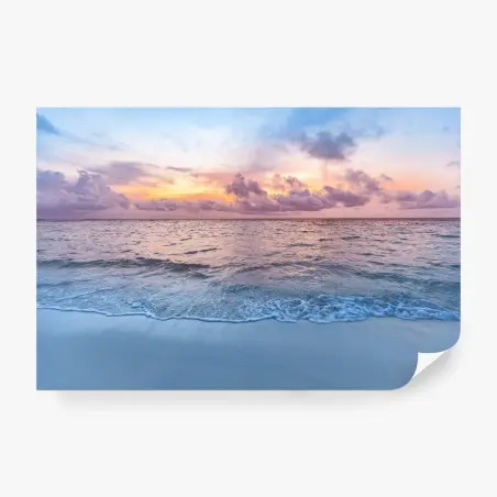 Fotomural atardecer pastel en la playa – Pixers®