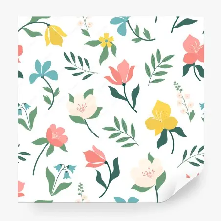 Fotomural estampado floral primaveral en tonos pastel – Pixers®