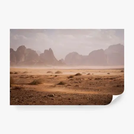 Fotomural paisaje desértico sereno con formaciones rocosas – Pixers®