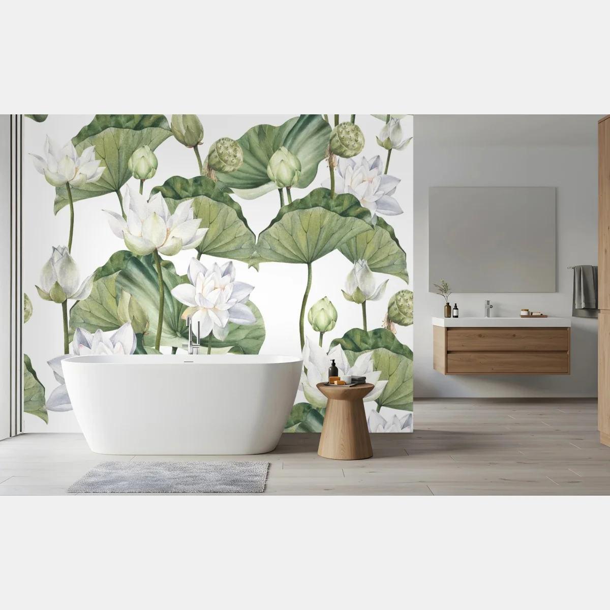 Fotomural loto blanco en acuarela para decoración – Pixers® Fotomural loto blanco en acuarela para decoración – Pixers®