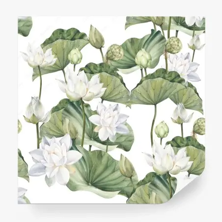 Fotomural loto blanco en acuarela para decoración – Pixers®
