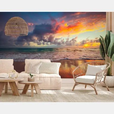 Fotomural amanecer tropical en la orilla – Pixers®