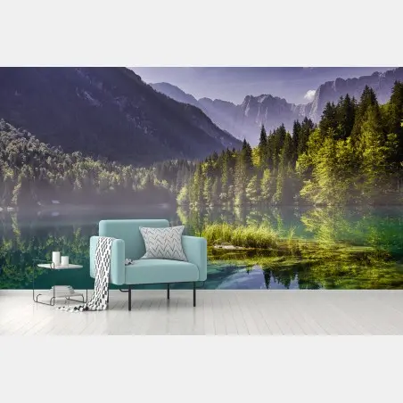 Fotomural amanecer en Lago di Fusine Inferiore – Pixers®