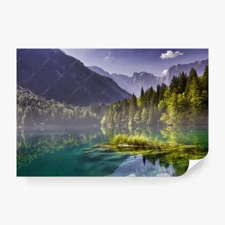 Fotomural amanecer en Lago di Fusine Inferiore – Pixers®