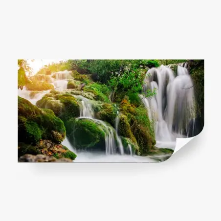 Fotomural oasis de musgo y cascadas – Pixers®