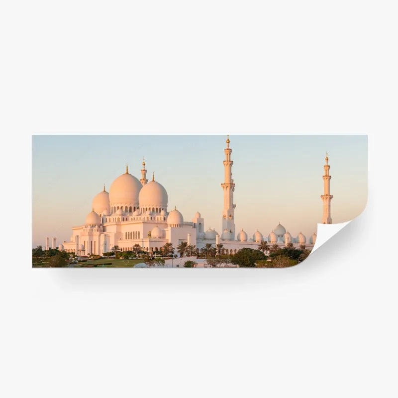 Fotomural panorama sereno de la mezquita Sheikh Zayed en Abu Dhabi