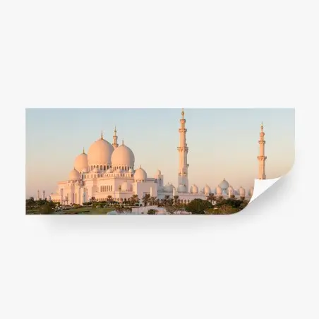 Fotomural panorama sereno de la mezquita Sheikh Zayed en Abu Dhabi – Pixers®