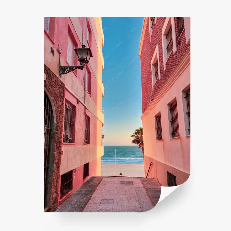 Fotomural pasaje hacia el mar al atardecer