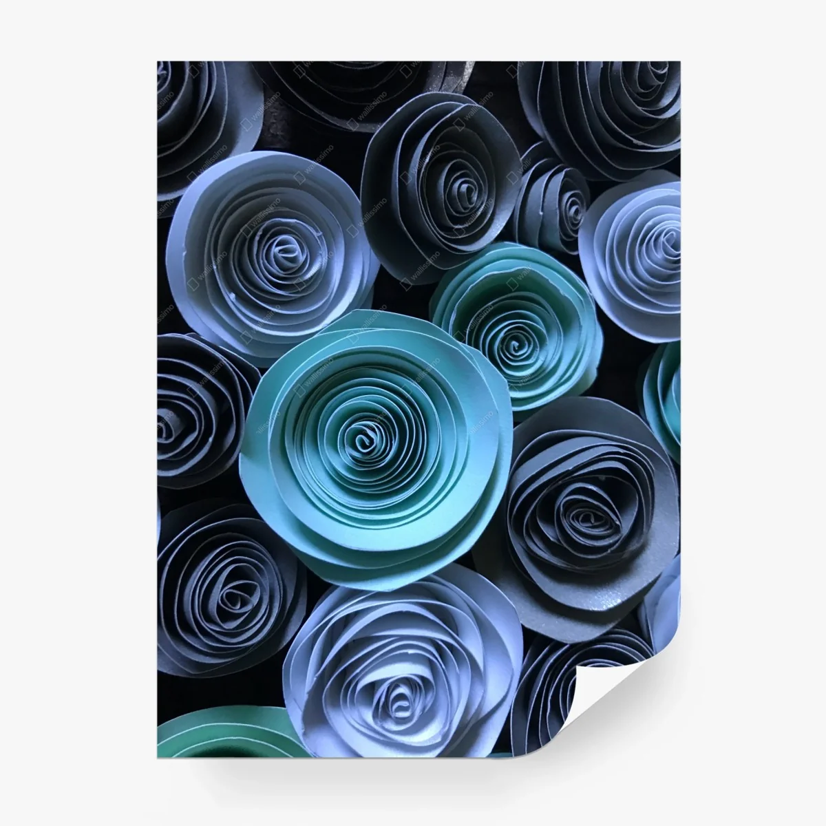 Fotomural rosas de papel en espiral en tonos azul y verde – Pixers® Fotomural rosas de papel en espiral en tonos azul y verde – Pixers®