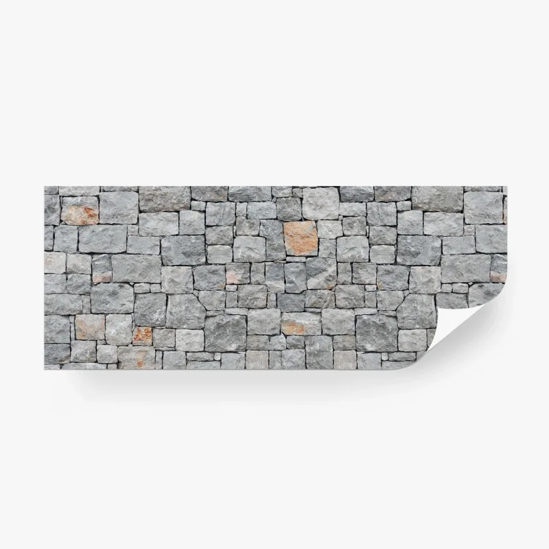 Fotomural textura de muro de piedra gris rústico panorámico