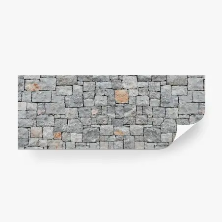 Fotomural textura de muro de piedra gris rústico panorámico – Pixers®